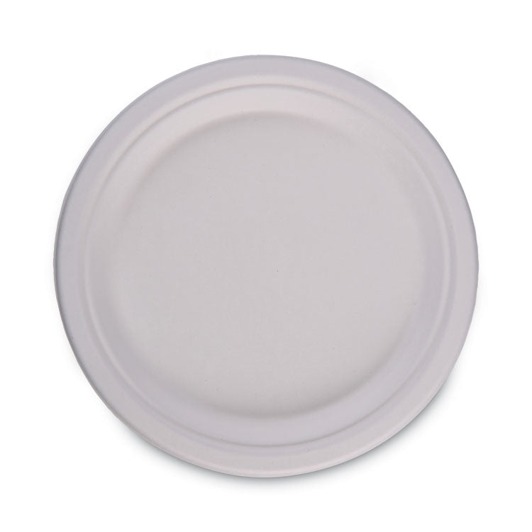 Boardwalk® Bagasse Dinnerware, Plate, 10" dia, White, 500/Carton (BWKPLATEWF10)