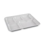 Boardwalk® Bagasse Dinnerware, 5-Compartment Tray, 10 x 8, White, 500/Carton (BWKTRAYWF128)