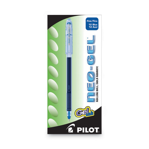 Pilot® Neo-Gel Gel Pen, Stick, Fine 0.7 mm, Blue Ink, Translucent Blue Barrel, Dozen (PIL14002)