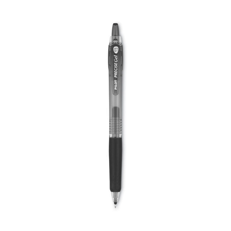 Pilot® Precise Gel BeGreen Gel Pen, Retractable, Fine 0.7 mm, Black Ink, Smoke Barrel, Dozen (PIL15001)