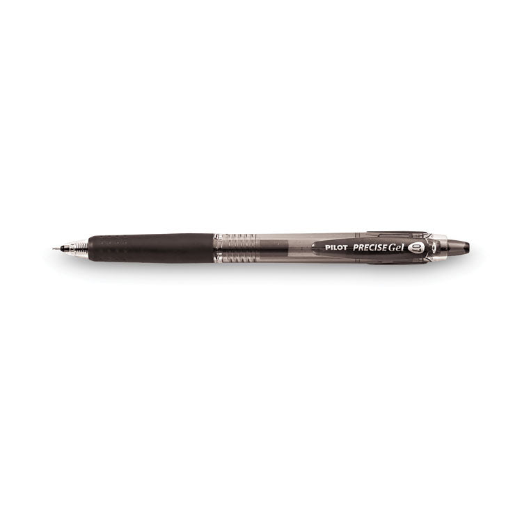 Pilot® Precise Gel BeGreen Gel Pen, Retractable, Fine 0.7 mm, Black Ink, Smoke Barrel, Dozen (PIL15001)