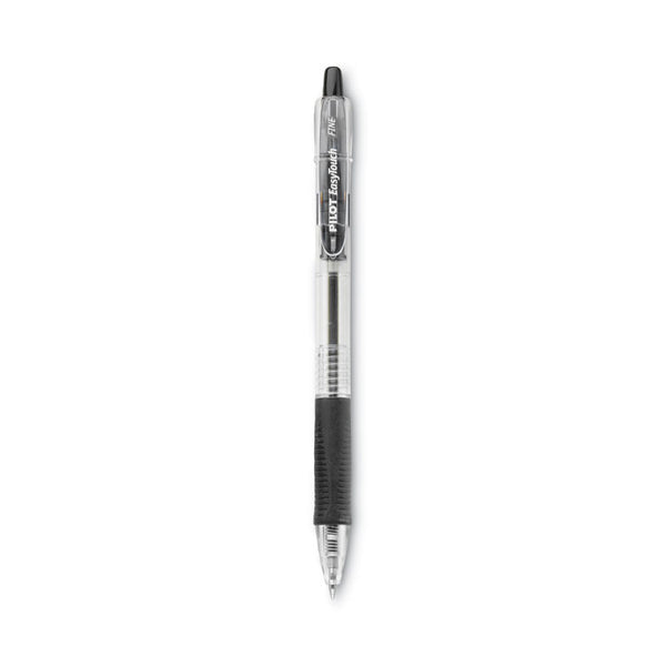 Pilot® EasyTouch Ballpoint Pen, Retractable, Fine 0.7 mm, Black Ink, Clear Barrel, Dozen (PIL32210)