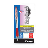 Pilot® EasyTouch Ballpoint Pen, Retractable, Fine 0.7 mm, Red Ink, Clear Barrel, Dozen (PIL32212) 1 Dozen