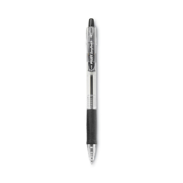 Pilot® EasyTouch Ballpoint Pen, Retractable, Medium 1 mm, Black Ink, Clear Barrel, Dozen (PIL32220)