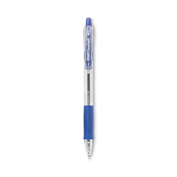 Pilot® EasyTouch Ballpoint Pen, Retractable, Medium 1 mm, Blue Ink, Clear Barrel, Dozen (PIL32221)