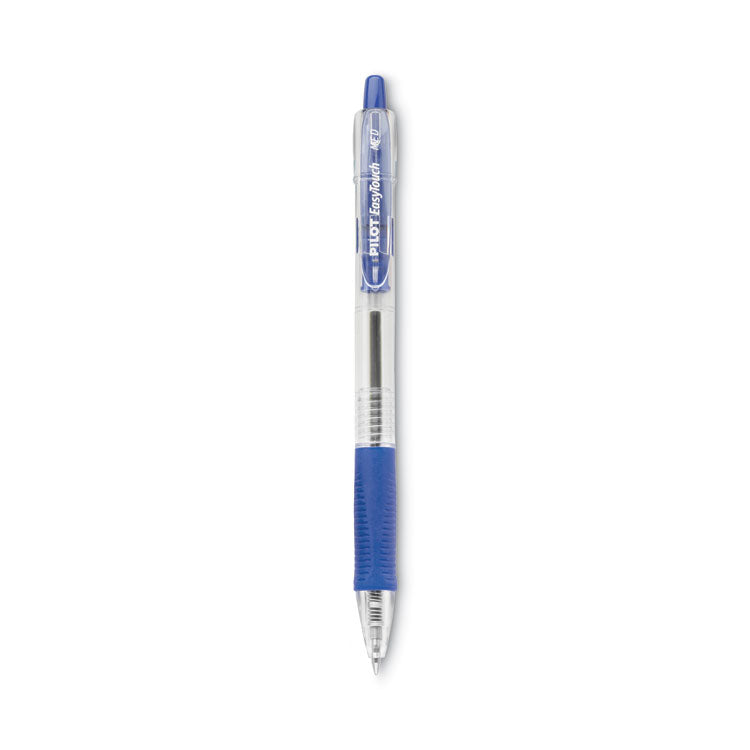 Pilot® EasyTouch Ballpoint Pen, Retractable, Medium 1 mm, Blue Ink, Clear Barrel, Dozen (PIL32221)