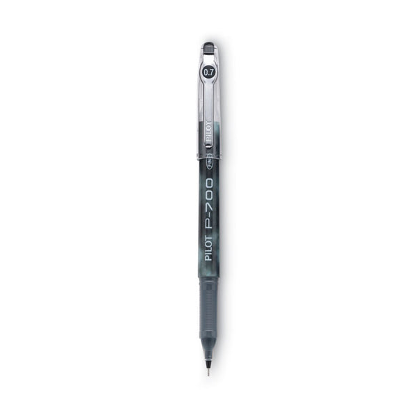 Pilot® Precise P-700 Gel Pen, Stick, Fine 0.7 mm, Black Ink, Black Barrel, Dozen (PIL38610)