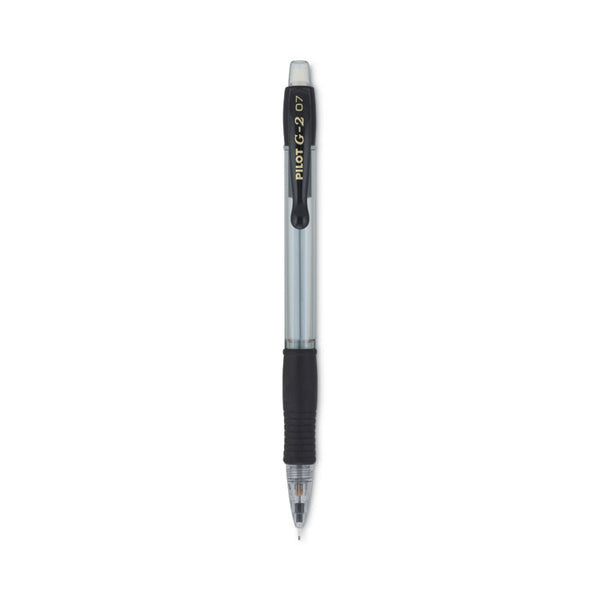 Pilot® G2 Mechanical Pencil, 0.7 mm, HB (#2), Black Lead, Clear/Black Barrel, Dozen (PIL51015)