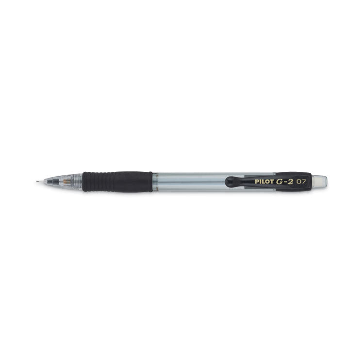 Pilot® G2 Mechanical Pencil, 0.7 mm, HB (#2), Black Lead, Clear/Black Barrel, Dozen (PIL51015)