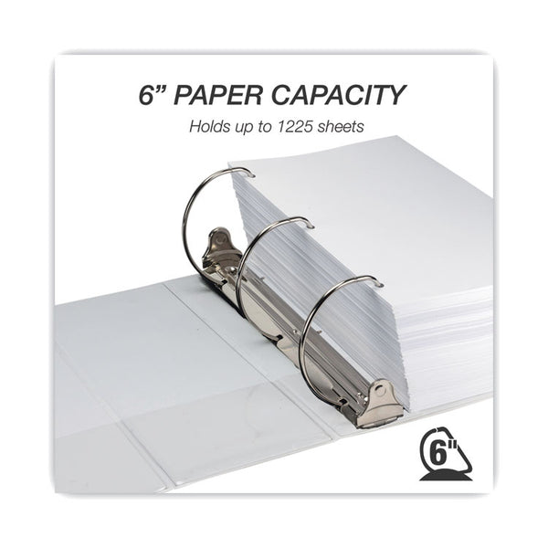 Samsill® Nonstick D-Ring View Binder, 3 Rings, 6" Capacity, 11 x 8.5, White (SAM16427)
