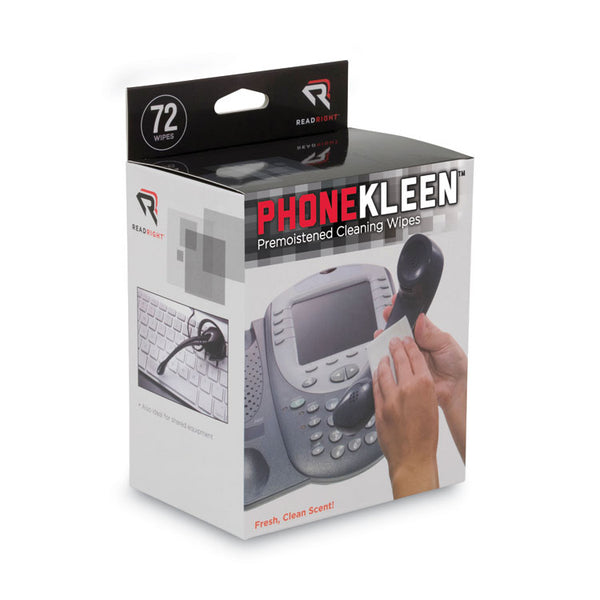 Read Right® PhoneKleen Wet Wipes, Cloth, 5 x 5, 72/Box (REARR1303)
