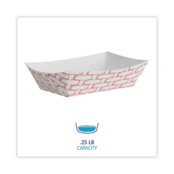 Boardwalk® Paper Food Baskets, 0.25 lb Capacity, 2.69 x 1.05 x 4, Red/White, 1,000/Carton (BWK30LAG025)