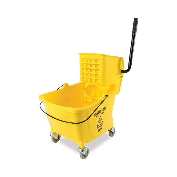 Boardwalk® Pro-Pac Side-Squeeze Wringer/Bucket Combo, 8.75 gal, Yellow/Silver (BWK2635COMBOYEL) Each