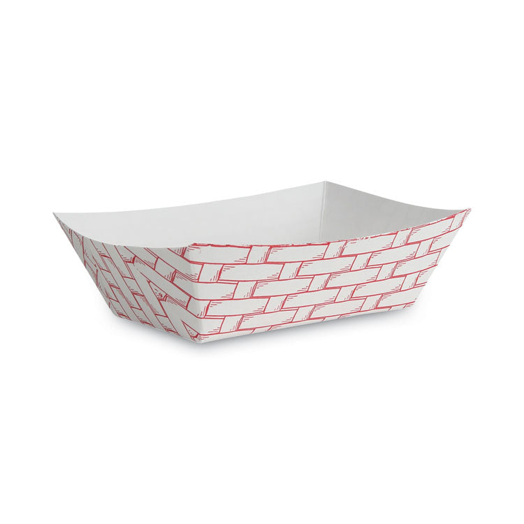 Boardwalk® Paper Food Baskets, 1 lb Capacity, Red/White, 1,000/Carton (BWK30LAG100)