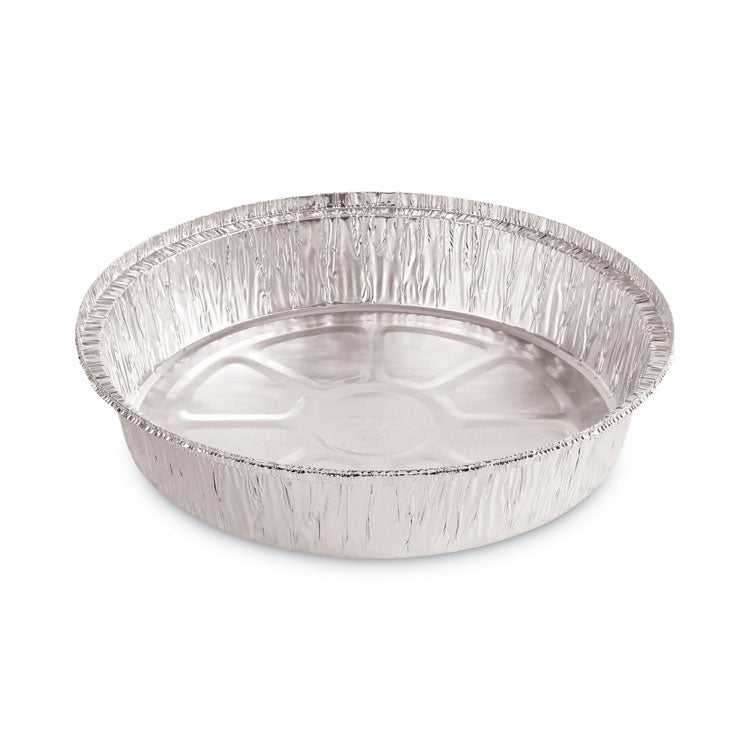 Boardwalk® Round Aluminum To-Go Containers, 48 oz, 9" Diameter x 1.66"h, Silver, 500/Carton (BWKROUND9) Case of 500