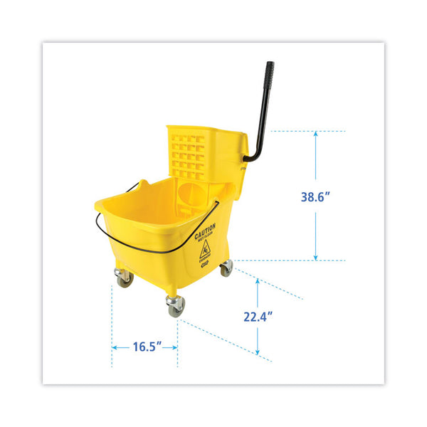 Boardwalk® Pro-Pac Side-Squeeze Wringer/Bucket Combo, 8.75 gal, Yellow/Silver (BWK2635COMBOYEL) Each