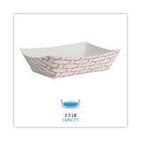 Boardwalk® Paper Food Baskets, 2.5 lb Capacity, Red/White, 500/Carton (BWK30LAG250)