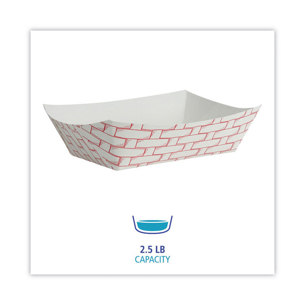 Boardwalk® Paper Food Baskets, 2.5 lb Capacity, Red/White, 500/Carton (BWK30LAG250) Case of 500