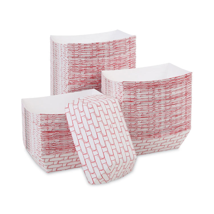 Boardwalk® Paper Food Baskets, 1 lb Capacity, Red/White, 1,000/Carton (BWK30LAG100)