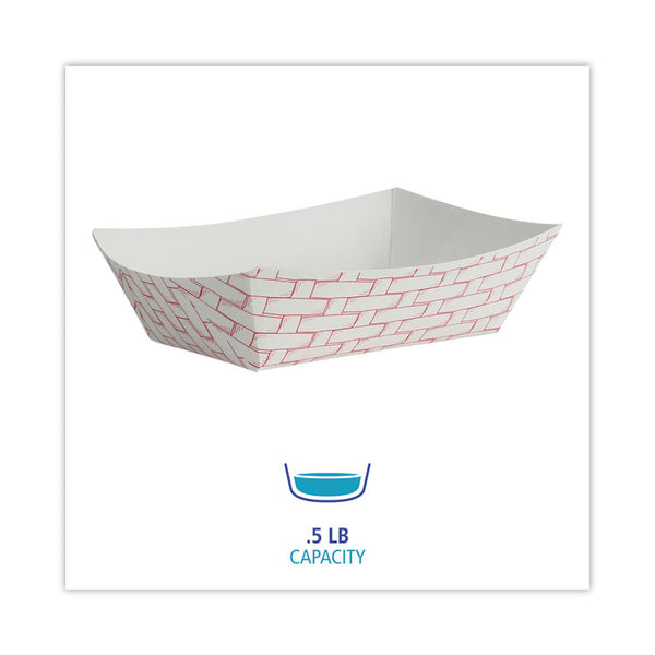 Boardwalk® Paper Food Baskets, 0.5 lb Capacity, Red/White, 1,000/Carton (BWK30LAG050) Case of 1000