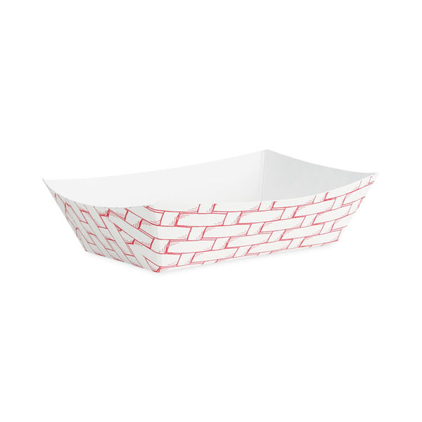 Boardwalk® Paper Food Baskets, 0.25 lb Capacity, 2.69 x 1.05 x 4, Red/White, 1,000/Carton (BWK30LAG025)