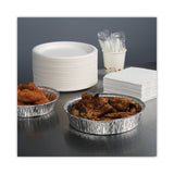 Boardwalk® Round Aluminum To-Go Containers, 48 oz, 9" Diameter x 1.66"h, Silver, 500/Carton (BWKROUND9) Case of 500