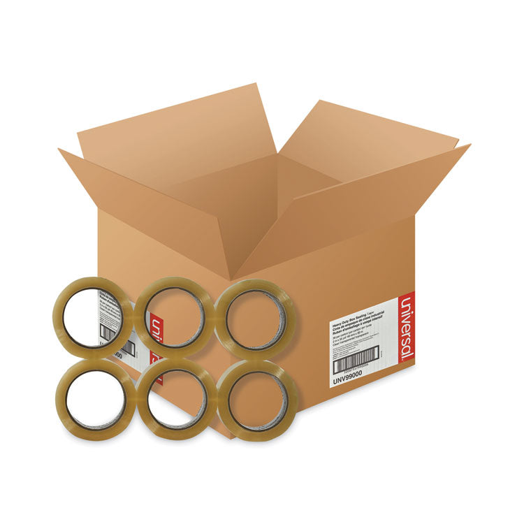 Universal® Heavy-Duty Box Sealing Tape, 3" Core, 1.88" x 54.6 yds, Clear, 36/Box (UNV99000)