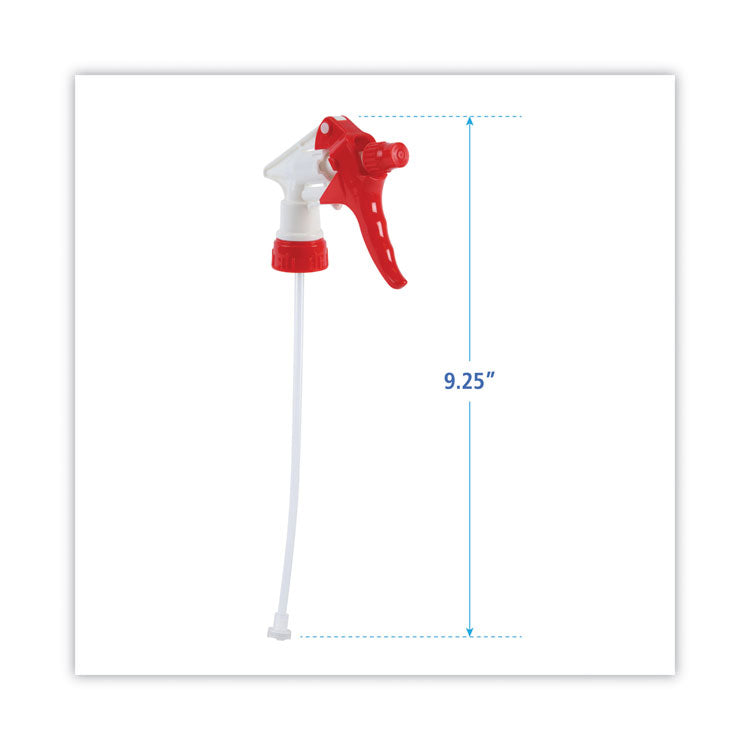 Boardwalk® Trigger Sprayer 250, 9.25" Tube Fits 32 oz Bottles, Red/White, 24/Carton (BWK09229)