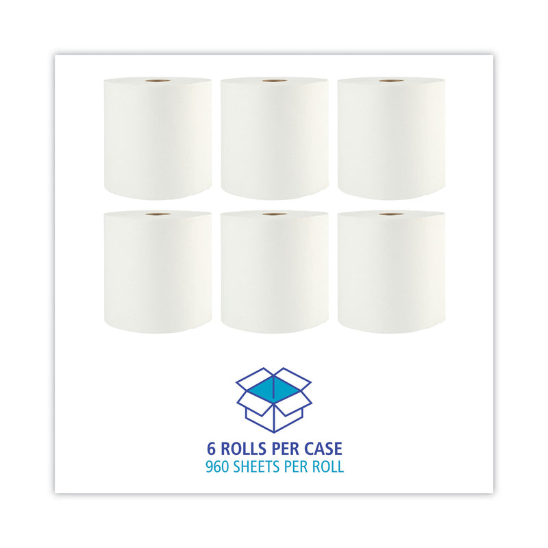 Boardwalk® Boardwalk Xtra Roll Towels, 1-Ply, 8" x 800 ft, White, 6 Rolls/Carton (BWK35XTRA) Case of 6