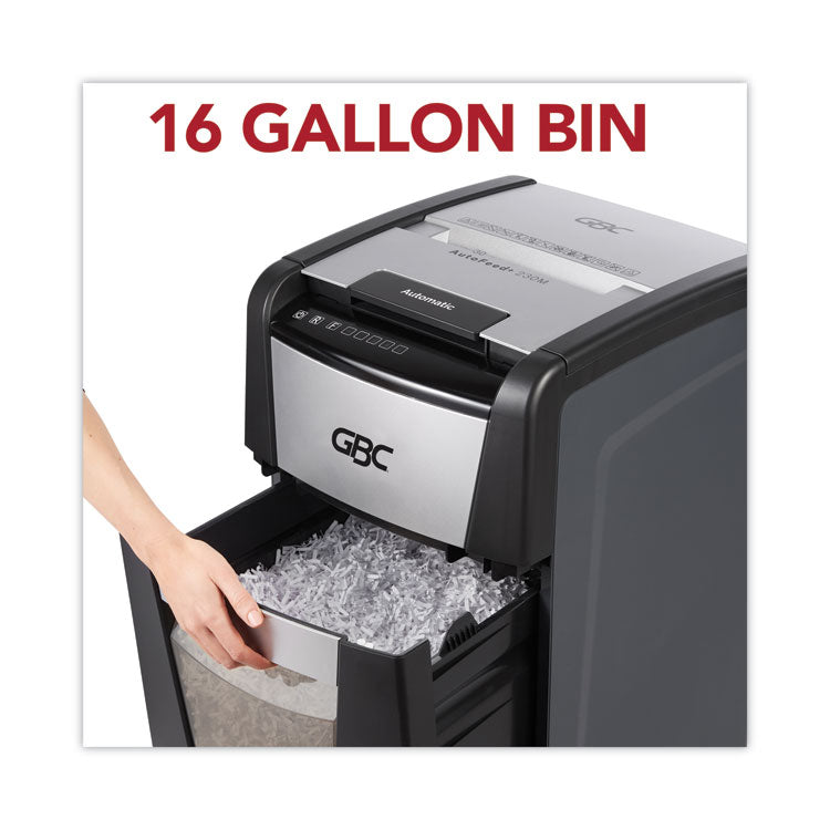 GBC® AutoFeed+ 300X Super Cross-Cut Office Shredder, 300 Auto/10 Manual Sheet Capacity (GBCWSM1757608) Each