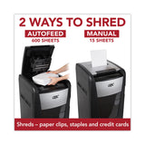 GBC AutoFeed+ 600X Super Cross-Cut Office Shredder, 600 Auto/15 Manual Sheet Capacity (GBCWSM1757510) Each