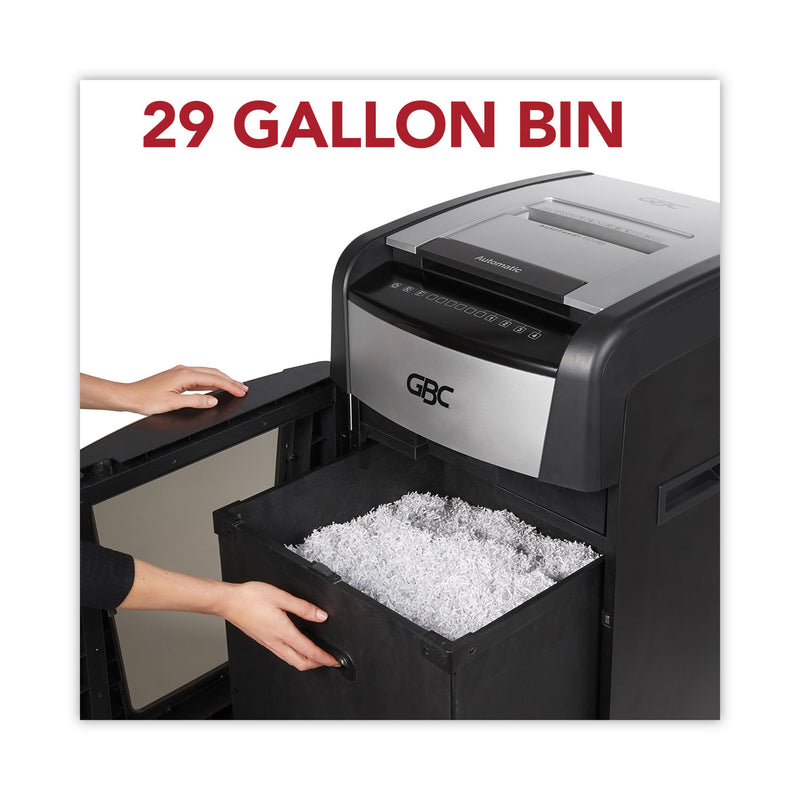 GBC AutoFeed+ 600X Super Cross-Cut Office Shredder, 600 Auto/15 Manual Sheet Capacity (GBCWSM1757510) Each