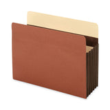 Universal® Redrope Expanding File Pockets, 7" Expansion, Letter Size, Brown, 5/Box (UNV17562)