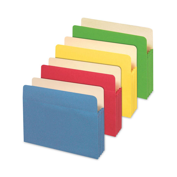 Universal® Redrope Expanding File Pockets, 3.5" Expansion, Letter Size, Assorted Colors, 5/Box (UNV13562)