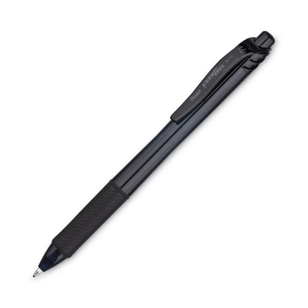 Pentel® EnerGel-X Gel Pen, Retractable, Bold 1 mm, Black Ink, Smoke/Black Barrel, Dozen (PENBL110A)