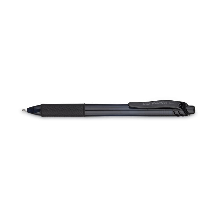 Pentel® EnerGel-X Gel Pen, Retractable, Bold 1 mm, Black Ink, Smoke/Black Barrel, Dozen (PENBL110A) Box of 12
