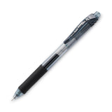 Pentel® EnerGel-X Gel Pen, Retractable, Fine 0.5 mm Needle Tip, Black Ink, Clear/Black Barrel, Dozen (PENBLN105A)