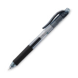 Pentel® EnerGel-X Gel Pen, Retractable, Fine 0.5 mm Needle Tip, Black Ink, Clear/Black Barrel, Dozen (PENBLN105A)