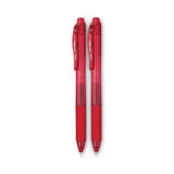 Pentel® EnerGel-X Gel Pen, Retractable, Fine 0.5 mm Needle Tip, Red Ink, Translucent Red/Red Barrel, Dozen (PENBLN105B)