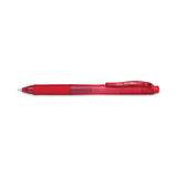 Pentel® EnerGel-X Gel Pen, Retractable, Fine 0.5 mm Needle Tip, Red Ink, Translucent Red/Red Barrel, Dozen (PENBLN105B)