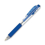 Pentel® WOW! Gel Pen, Retractable, Medium 0.7 mm, Blue Ink, Clear/Blue Barrel, Dozen (PENK437C) 1 Dozen