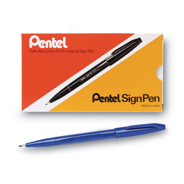 Pentel Arts® Sign Pen Fine Point Color Marker, Extra-Fine Bullet Tip, Blue, Dozen (PENS520C) 1 Dozen