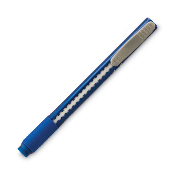 Pentel® Clic Eraser Grip Eraser, For Pencil Marks, White Eraser, Blue Barrel (PENZE22C)