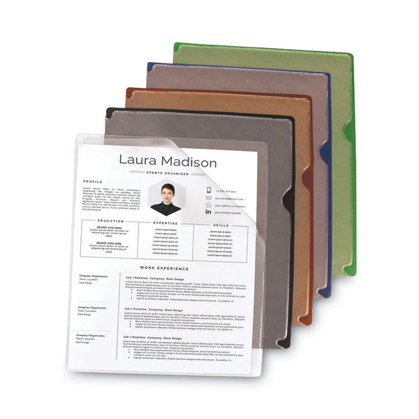 C-Line® Deluxe Vinyl Project Folders, Letter Size, Assorted Colors, 35/Box (CLI62150)