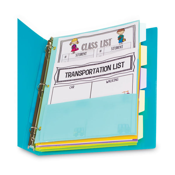C-Line® Index Dividers with Multi-Pockets, 5-Tab, 11.5 x 10, Assorted, 1 Set (CLI07650)