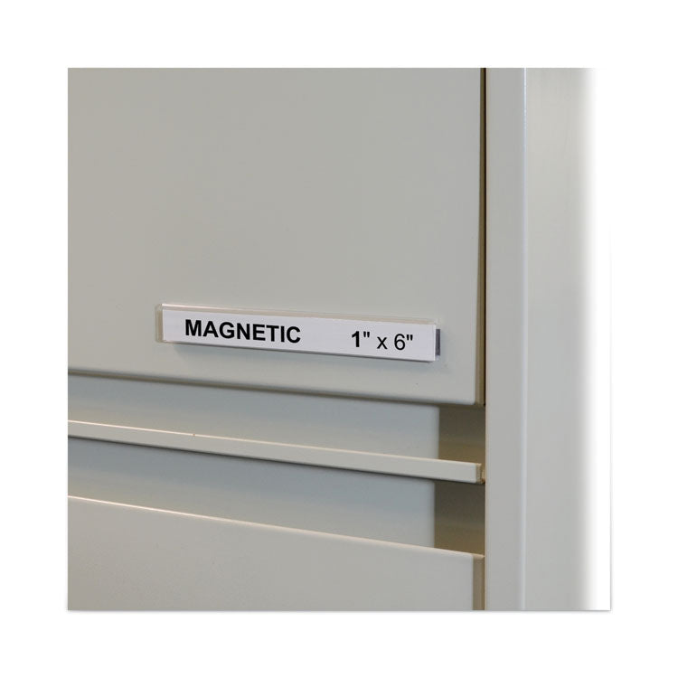 C-Line® HOL-DEX Magnetic Shelf/Bin Label Holders, Side Load, 1 x 6, Clear, 10/Box (CLI87227)