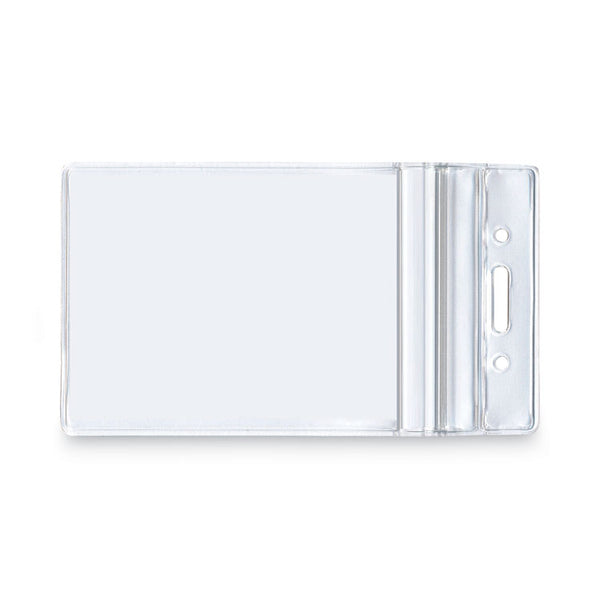 Advantus Resealable ID Badge Holders, Vertical, Frosted 3.68" x 5" Holder, 2.62" x 3.75" Insert, 50/Pack (AVT75524) Box of 50