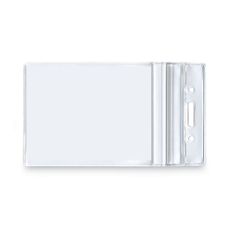 Advantus Resealable ID Badge Holders, Vertical, Frosted 3.68" x 5" Holder, 2.62" x 3.75" Insert, 50/Pack (AVT75524) Box of 50