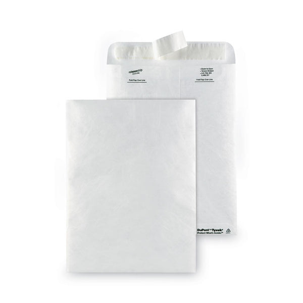 Survivor® Lightweight 14 lb Tyvek Catalog Mailers, #10 1/2, Square Flap, Redi-Strip Adhesive Closure, 9 x 12, White, 50/Box (QUAR1462)