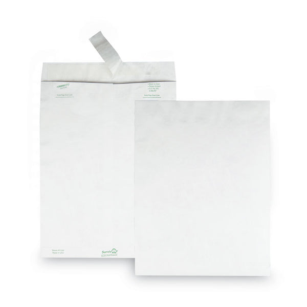 Survivor® Lightweight 14 lb Tyvek Catalog Mailers, #13 1/2, Square Flap, Redi-Strip Adhesive Closure, 10 x 13, White, 50/Box (QUAR1582)